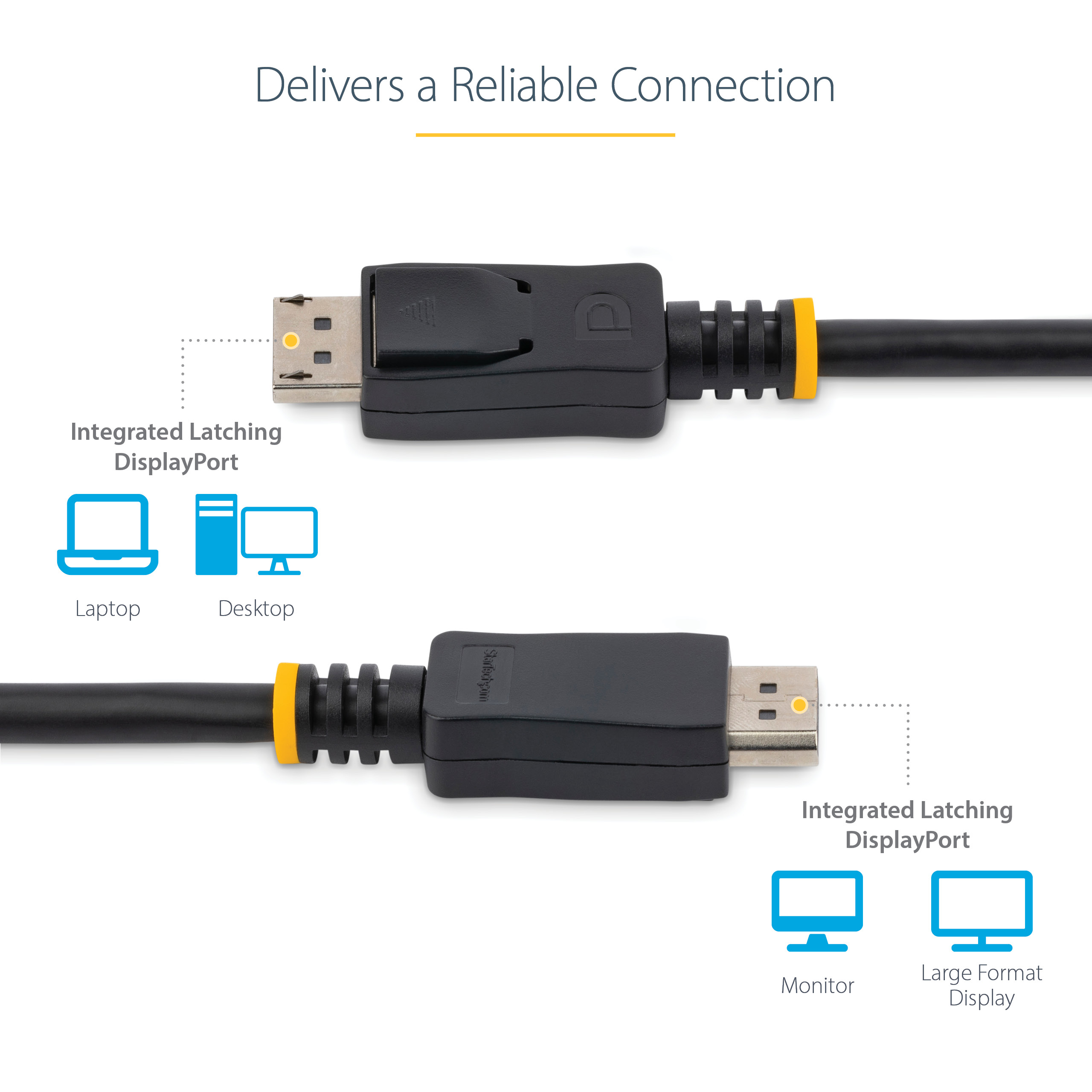 صورة حزمة StarTech.com المكونة من 10 كابلات DisplayPort 1.2 بطول 6 أقدام (1.82 متر)، أسود