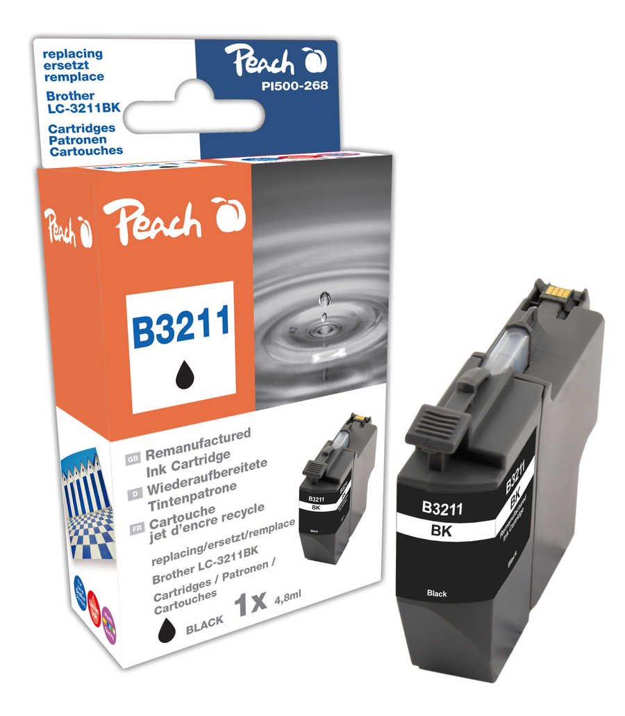 Peach PI500-268 ink cartridge 1 pc(s) Compatible Black