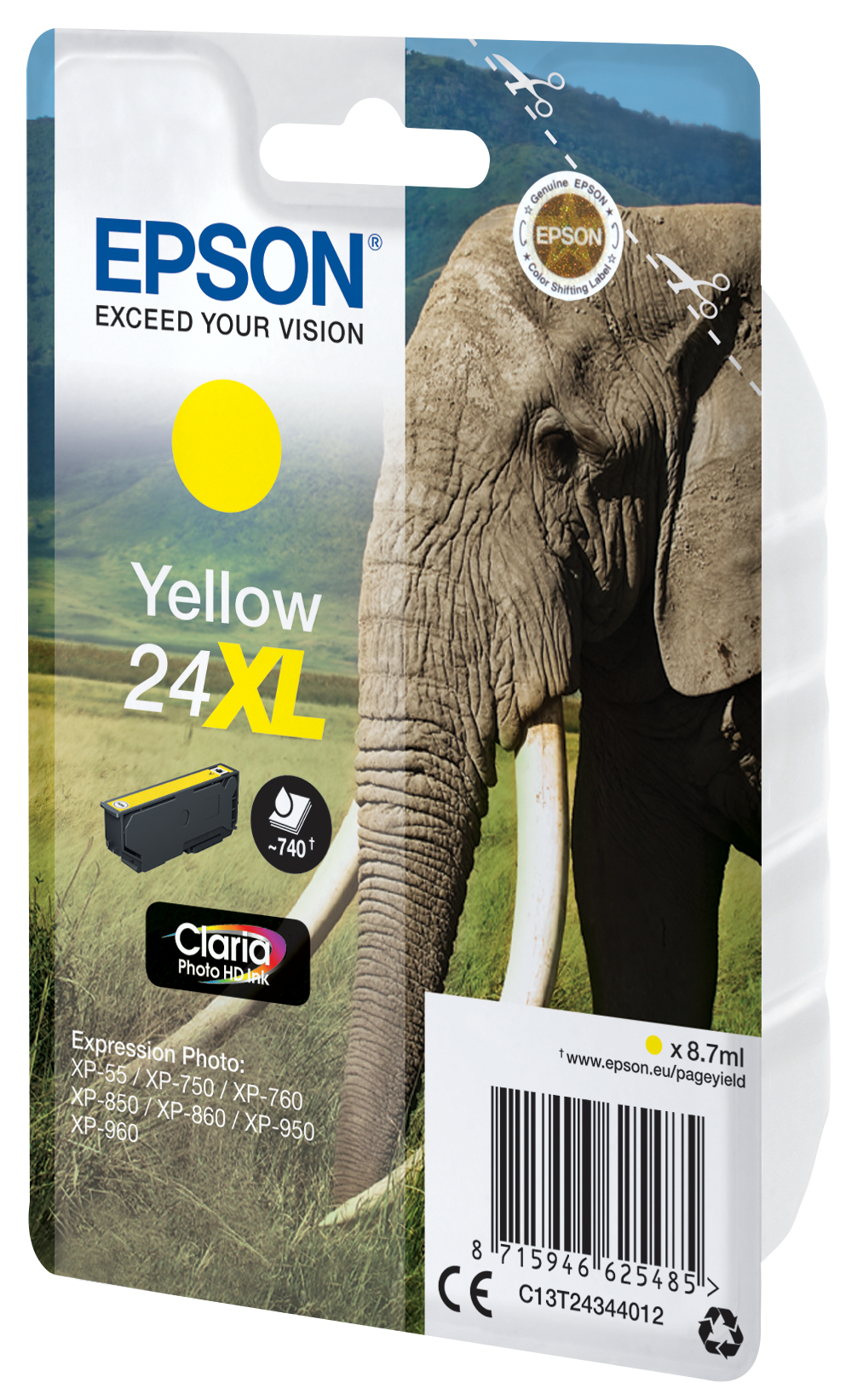 Epson Elephant 24XL Claria Photo HD Single Yellow Ink – image 8