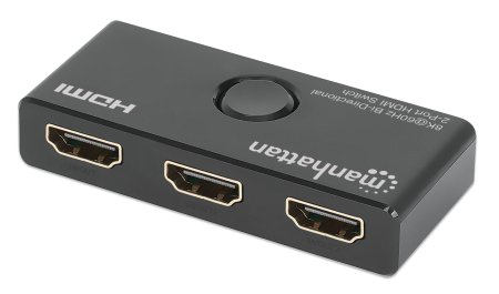 Manhattan HDMI Switch 2-Port, 8K@60Hz, Bi-Directional, Black, Displays output from x1 HDMI source to x2 HD displays (same output to both displays) or Connects x – image 2