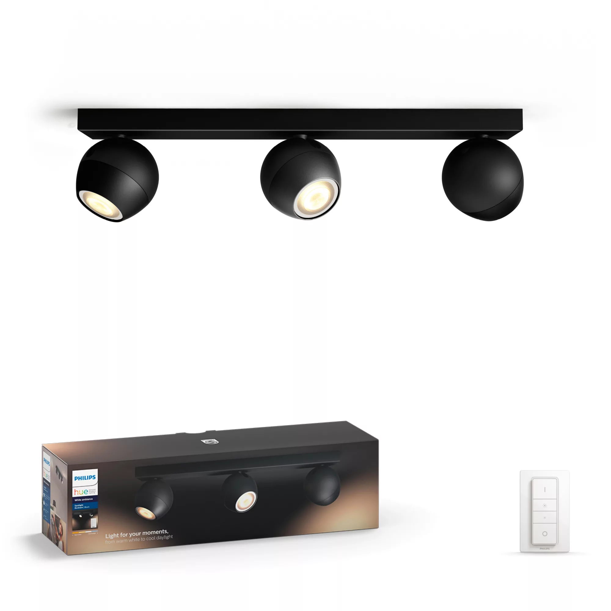 Philips by Signify Philips Hue White ambience Buckram triple spotlight – image 1