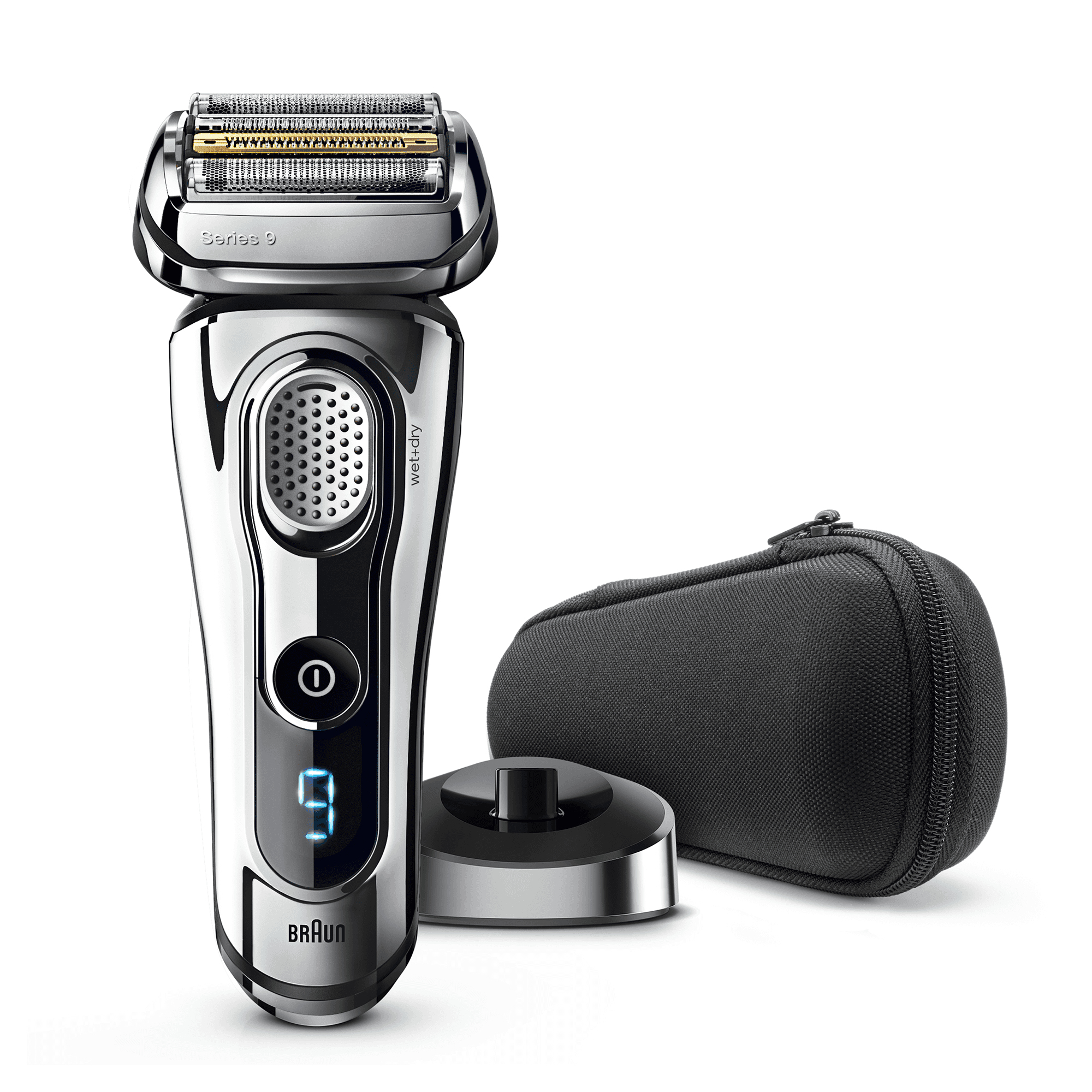 Braun Series 9 Electric Shaver for Men 9293s, Charging Stand and Travel Case - Chrome