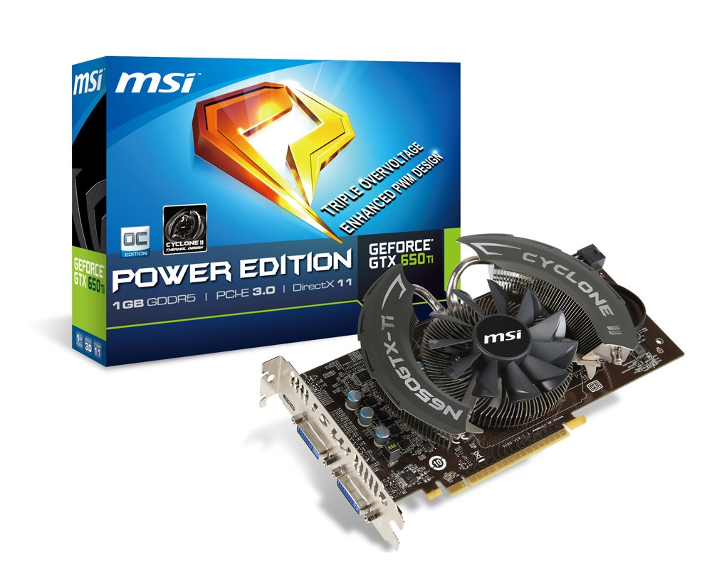MSI N650TI PE 1GD5/OC graphics card NVIDIA GeForce GTX 650 Ti 1 GB GDDR5