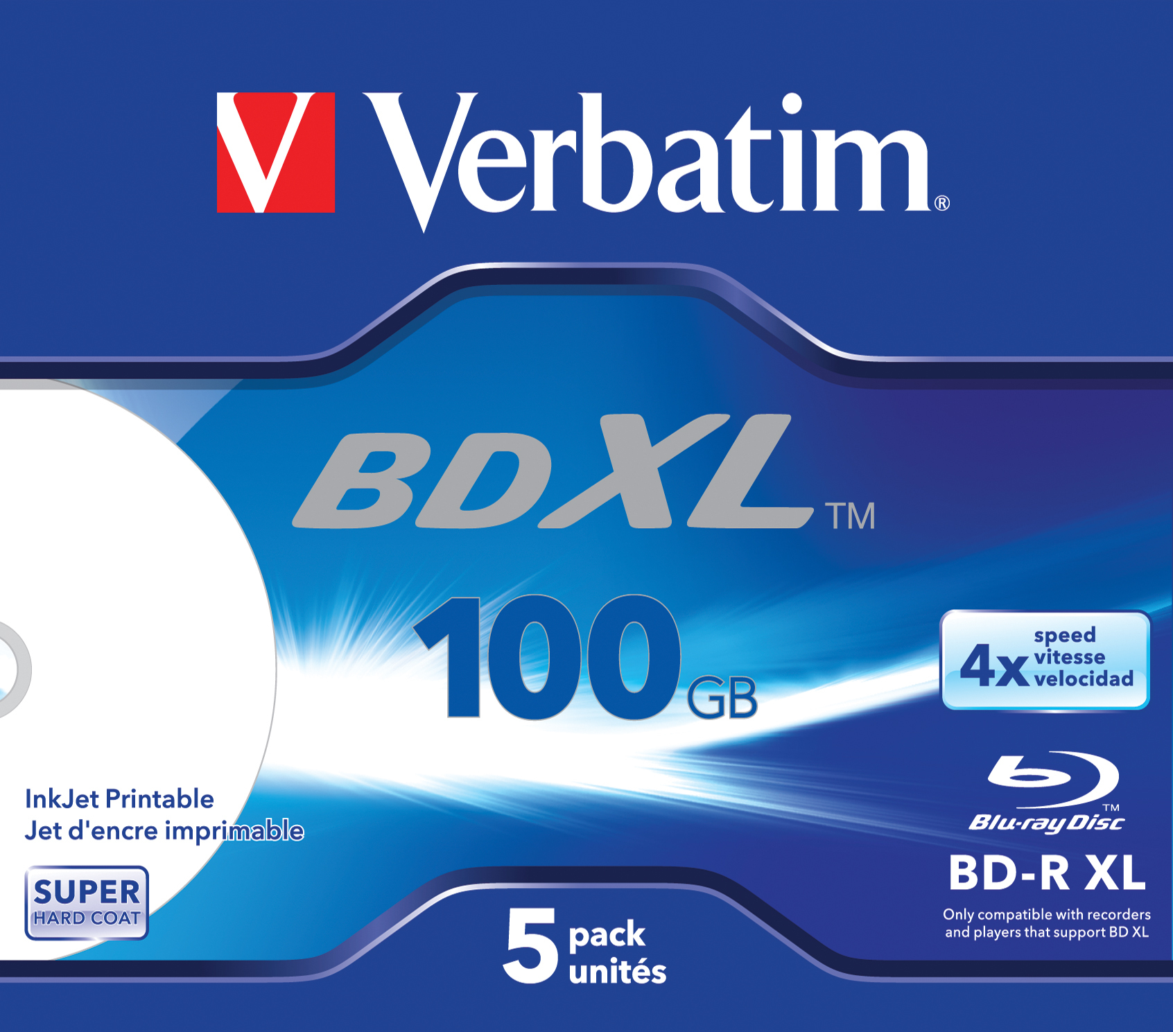 Verbatim 43789 tomma Blu-Ray-diskar BD-R 100 GB 5 styck