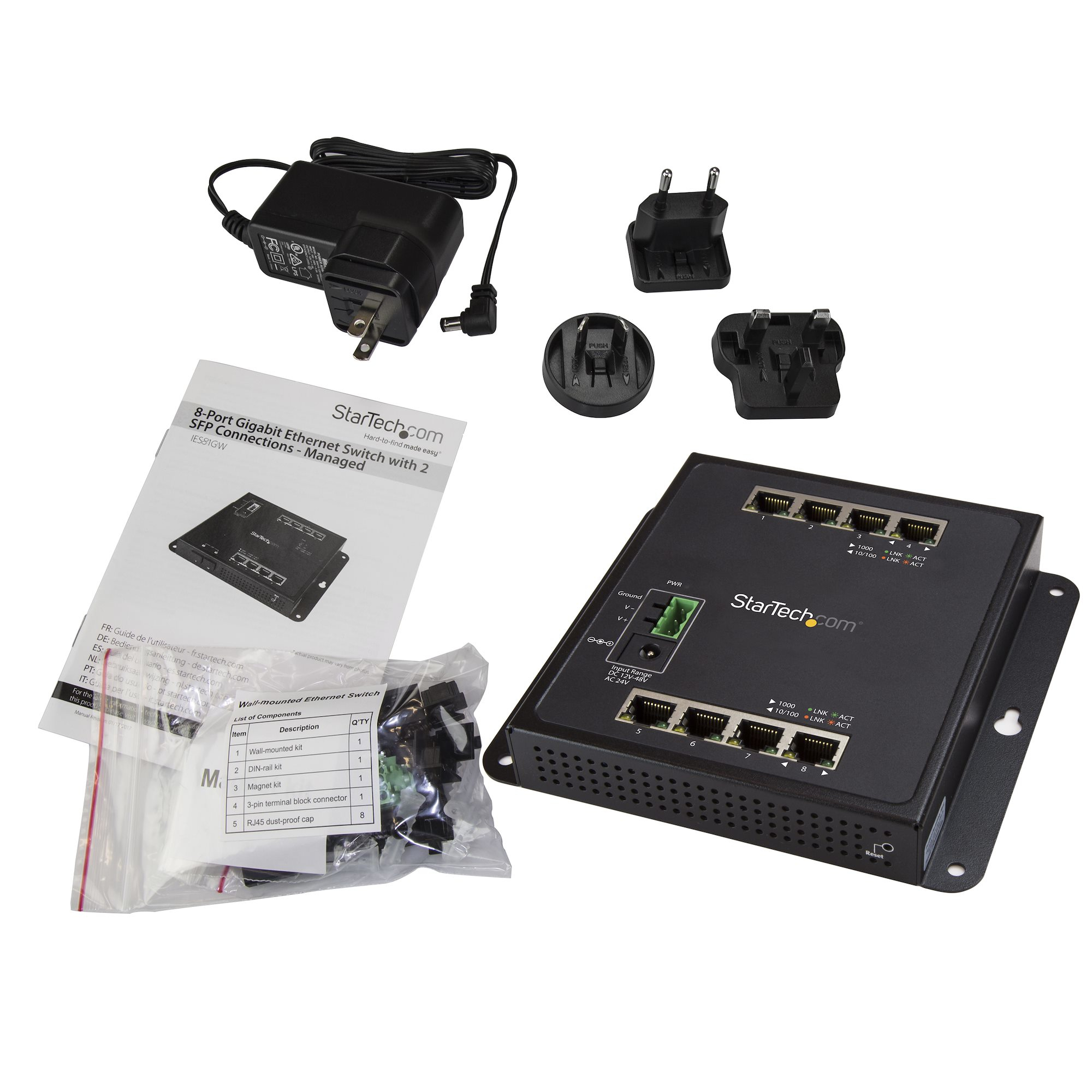 StarTech.com Industrial 8 Port Gigabit Ethernet Switch - Hardened Compact GbE Layer/L2 Managed Switch - Rugged Network Switch Din Rail/Wall Mountable RJ45/LAN S – image 4