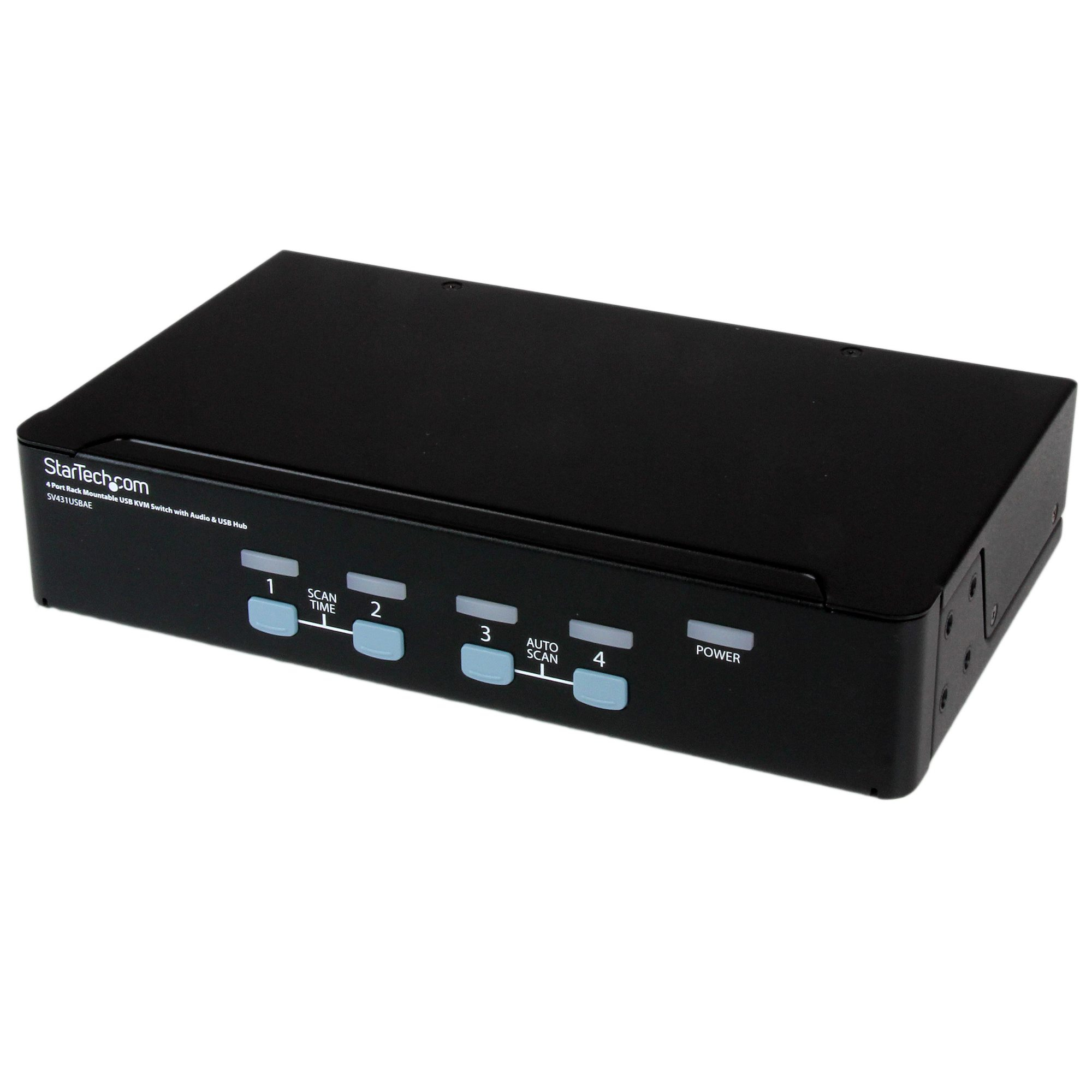 StarTech.com 4 Port Rack Mountable USB KVM Switch with Audio & USB Hub - KVM / audio / USB switch - 4 x KVM / audio / USB - 1 local user - desktop