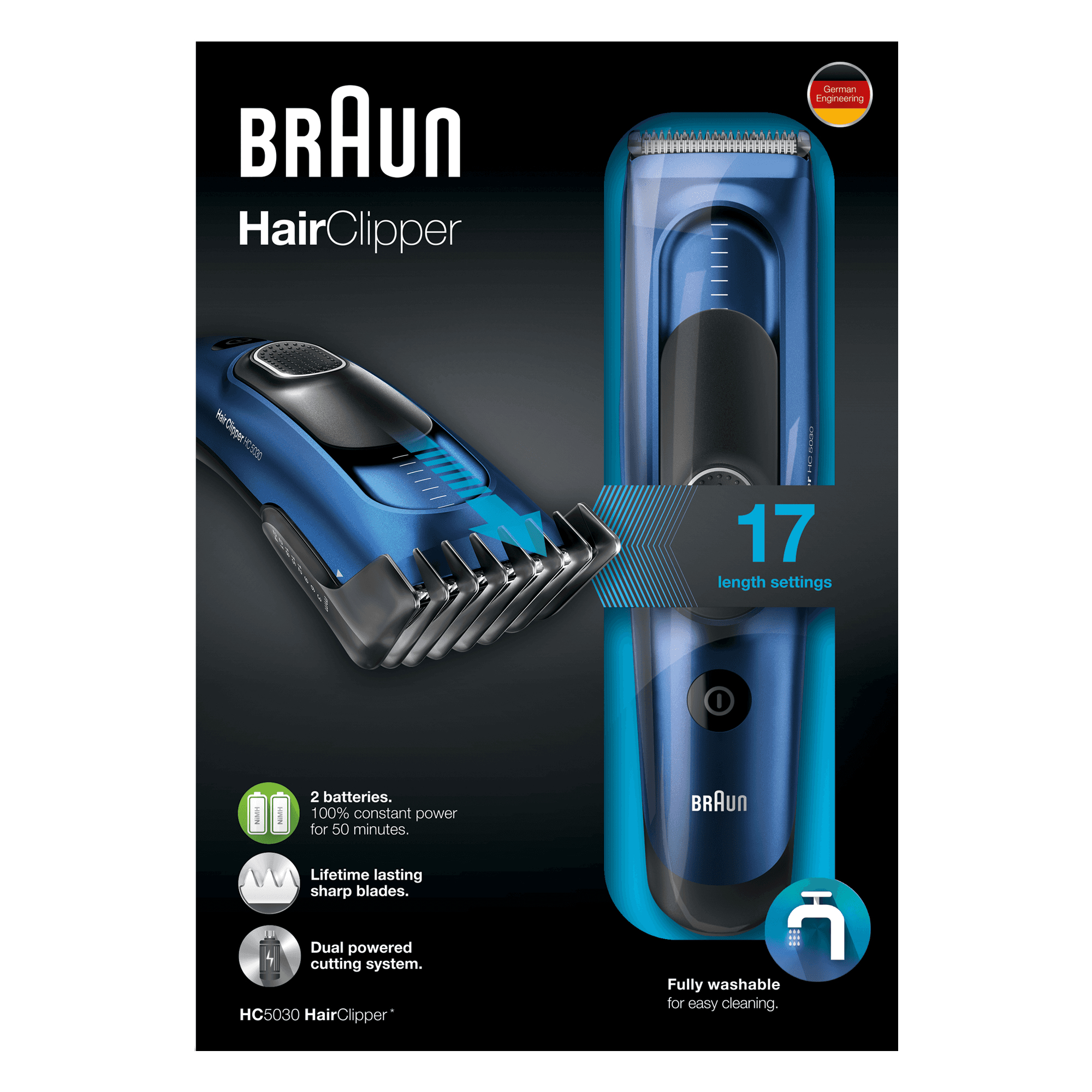 Braun 81519167 hair trimmers/clipper Black, Blue 17 Nickel-Metal Hydride (NiMH) – image 2