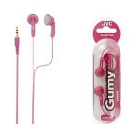 JVC Portable Gummy Earbud Headphones (Pink)