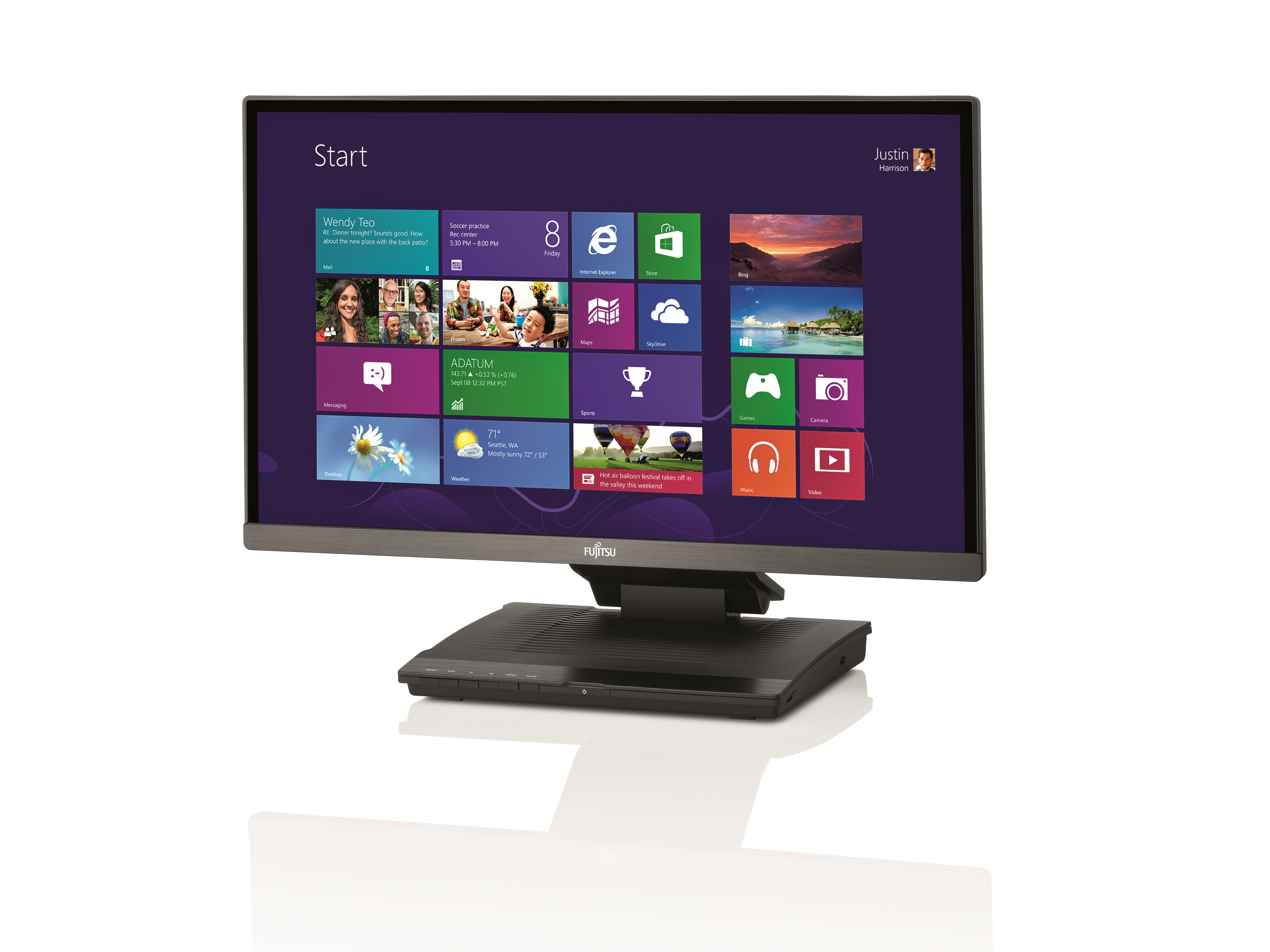 Fujitsu Displays X23T-1 MHL computer monitor 58.4 cm (23″) 1920 x 1080 pixels Full HD LED Black, Red image 5