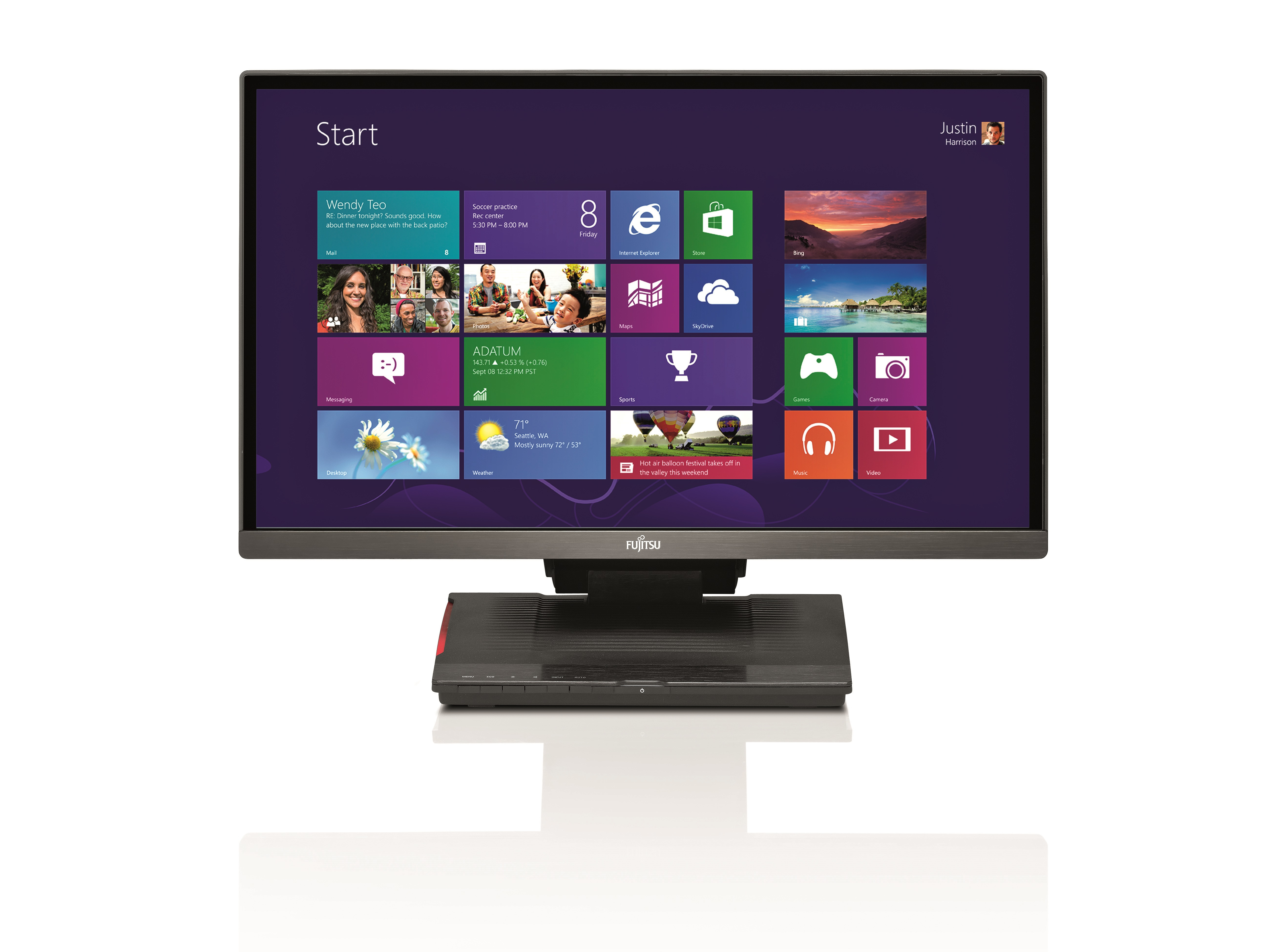 Fujitsu Displays X23T-1 MHL computer monitor 58.4 cm (23″) 1920 x 1080 pixels Full HD LED Black, Red image 4
