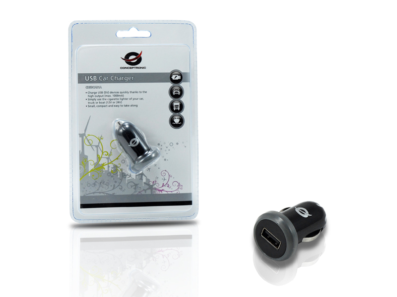 Conceptronic CUSBCAR1A mobile device charger Digital camera, GPS, MP3, Smartphone Black Cigar lighter Auto – image 6