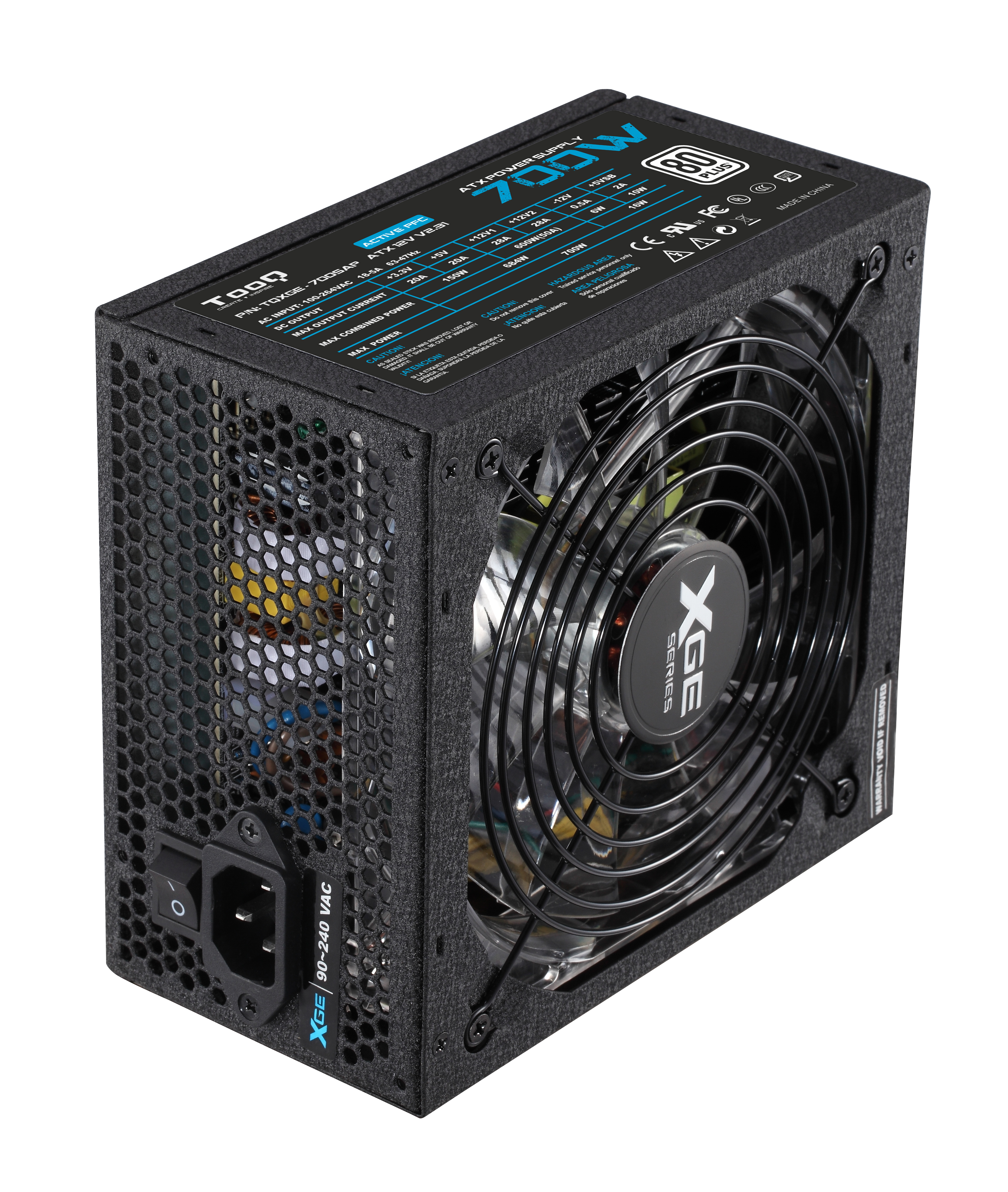 TooQ TQXGE-700SAP power supply unit 700 W 20+4 pin ATX ATX Black image 3