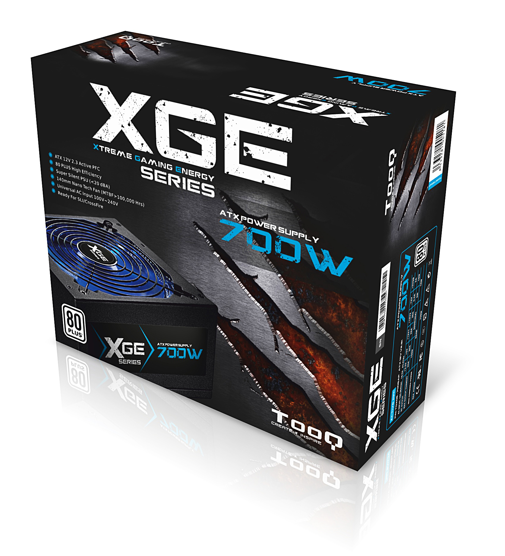 TooQ TQXGE-700SAP power supply unit 700 W 20+4 pin ATX ATX Black image 9