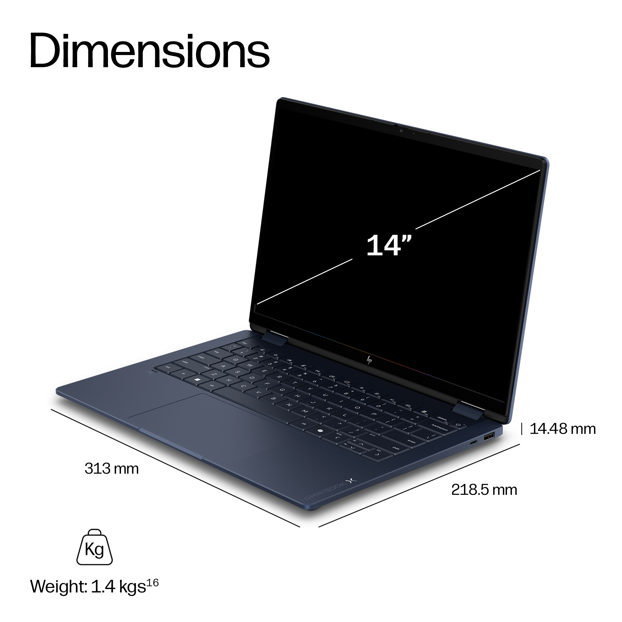 HP DQ8V4EA laptop Copilot+ PC AMD Ryzen™ AI 7 445 – image 5