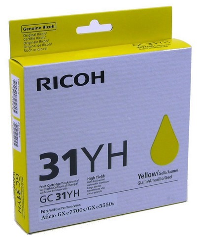 Ricoh RHGC31HY ink cartridge 1 pc(s) Original High (XL) Yield Yellow
