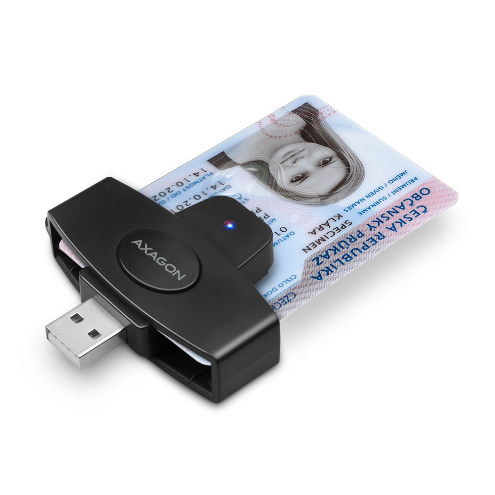 Axagon CRE-SM5 smart card reader Indoor USB USB 2.0 Black – image 3