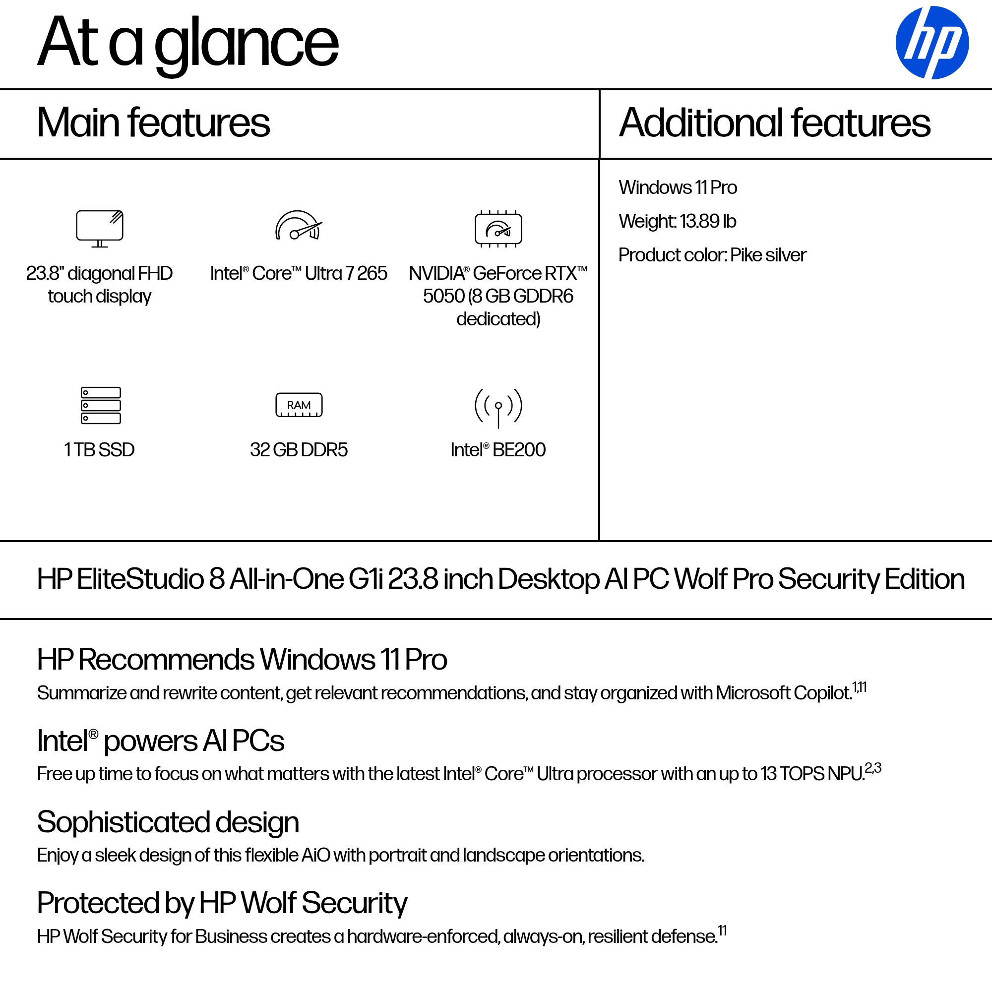 HP EliteStudio 8 G1i 23.8 AI PC Wolf Pro Security Edition – image 2