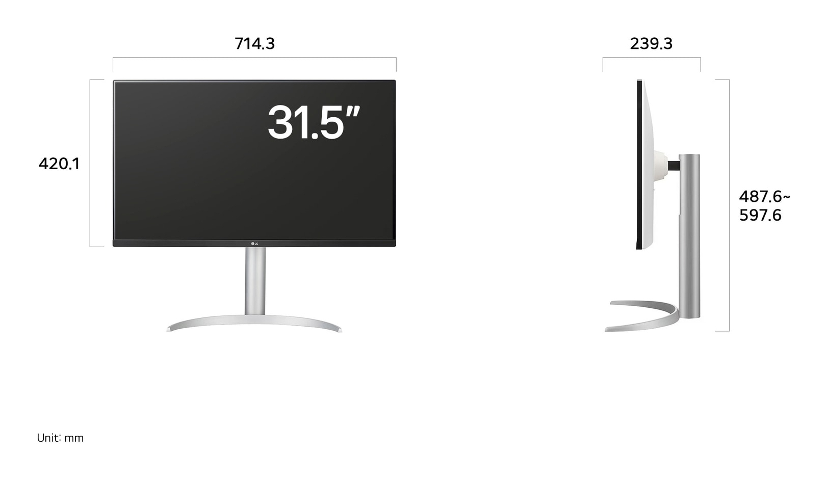 LG 31.5" UHD 4K (3840x2160) Monitor with USB Type-C – image 5
