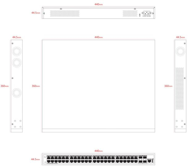 Ernitec ELECTRA-M248-1GB-800W network switch Managed L3 Gigabit Ethernet (10/100/1000) Power over Ethernet (PoE) Black – image 2