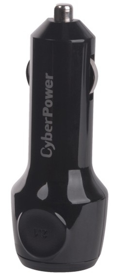 صورة شاحن سيارة USB مزدوج CyberPower CPTDC2U 5V/12V تلقائي، أسود