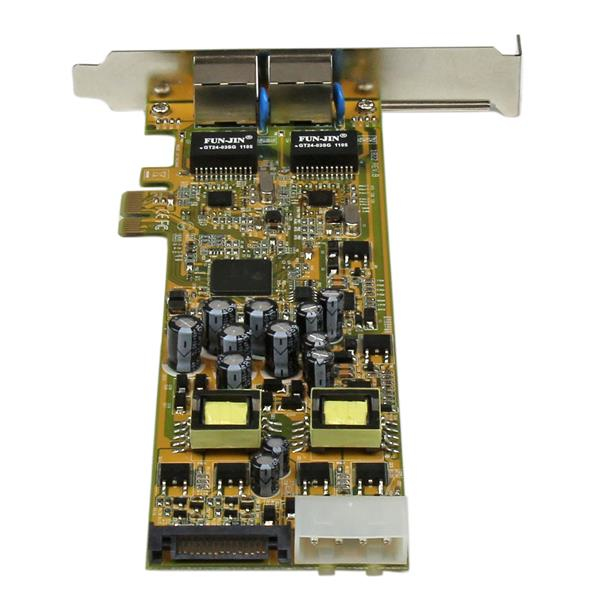 صورة بطاقة شبكة جيجابت إيثرنت مزدوجة المنفذ من نوع PCI Express، تدعم PoE/PSE، بسرعة 2000 ميجابت/ثانية