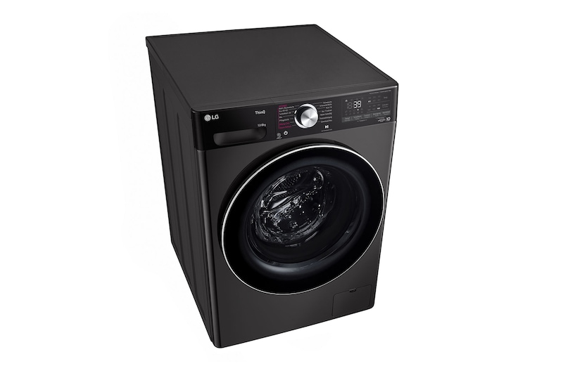 LG V9WD128H2B washer dryer Freestanding Front-load Black, Stainless steel – image 3