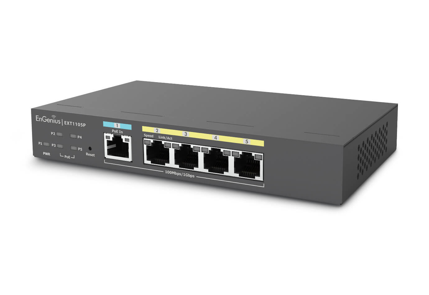 EnGenius Managed Switch extender, smart , 5-port GbE , af/at/bt, PoE power depends on PD port power – image 4