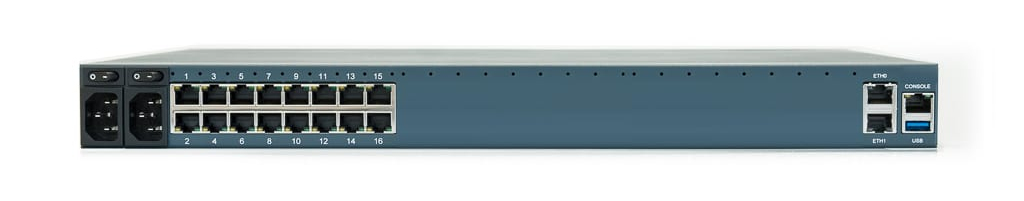 ZPE Nodegrid Serial Console - S Series 16-port unit, Dual AC, Switchable Pinouts, 2-Cores
