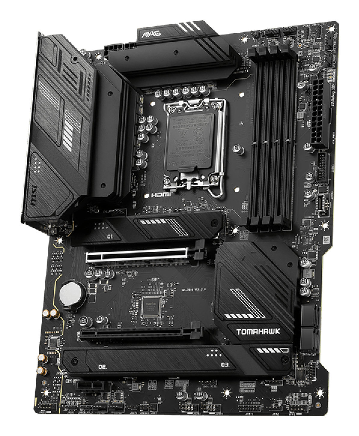 Tarjeta Madre MSI MAG B760 TOMAHAWK WIFI - Socket 1700 - 4x DDR5 - 4800/5600/7000 MHz - HDMI - DisplayPort - USB 2.0/3.2 - Micro ATX - MAG B760 TOMAHAWK WIFI
