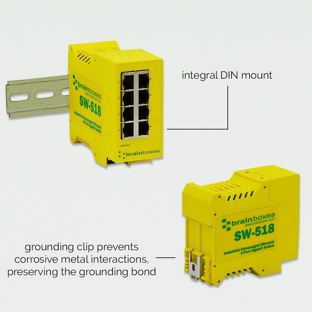 Brainboxes Industrial 8 Port Gigabit Ethernet Switch – image 3