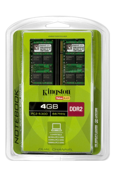 Kingston Technology 4GB, 667MHZ, DDR2, SODIMM, kit – image 2