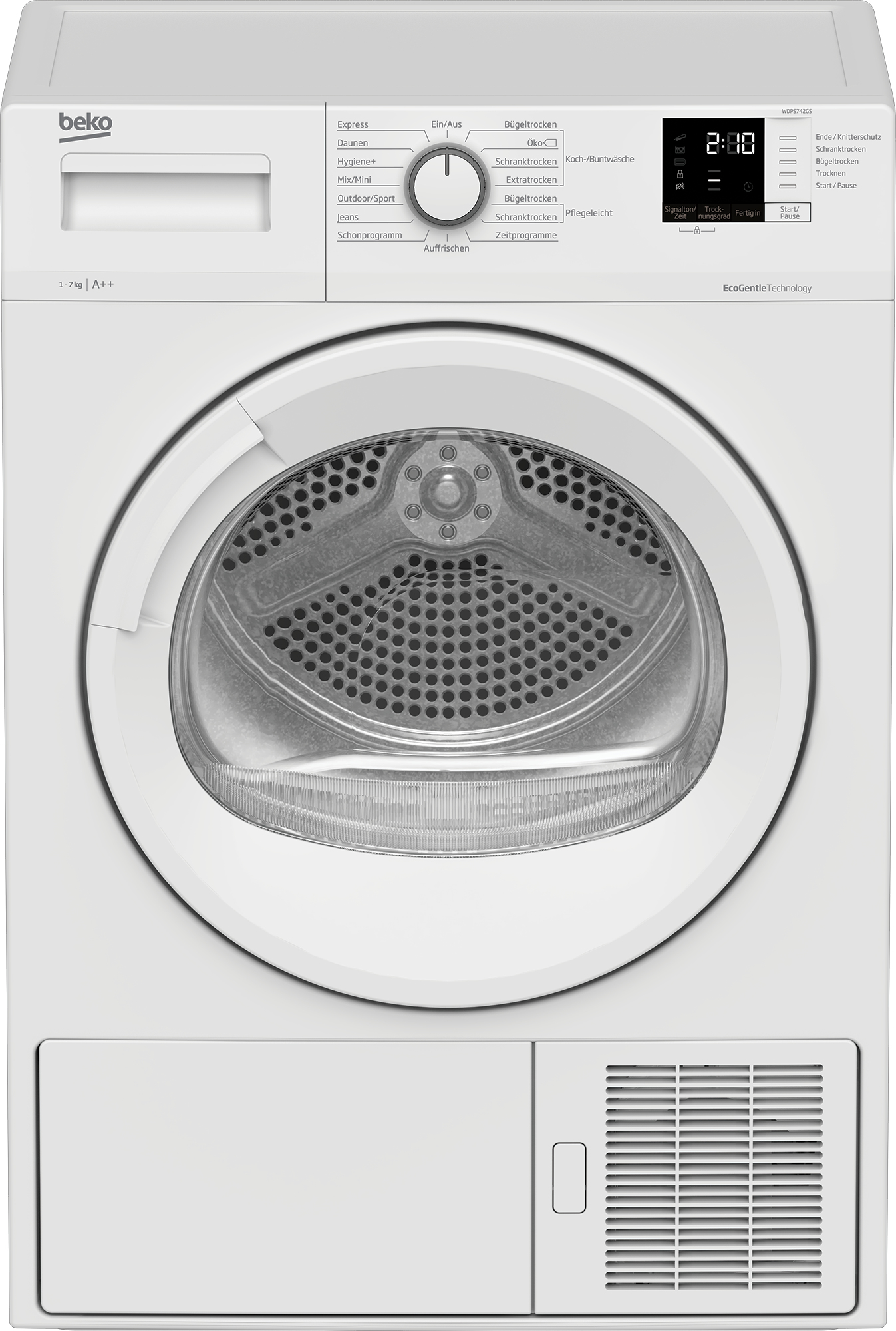 Beko WDPS742GS tumble dryer Freestanding Front-load