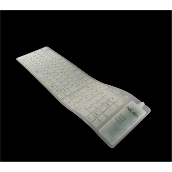 Nilox TASTIERA IN SILICONE BIANCA USB/PS2 – image 1