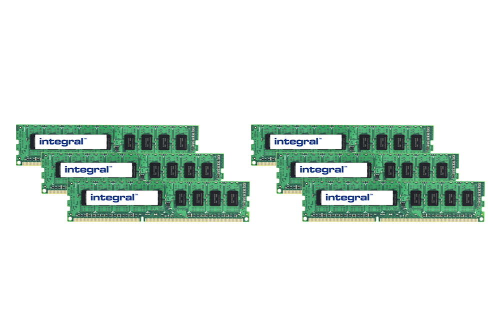 Integral 24GB (6X4GB) PC RAM MODULE DDR3 1333MHz UNBUFFERED ECC DIMM KIT OF 6 EQV. TO NL796AV FOR HP/COMPAQ