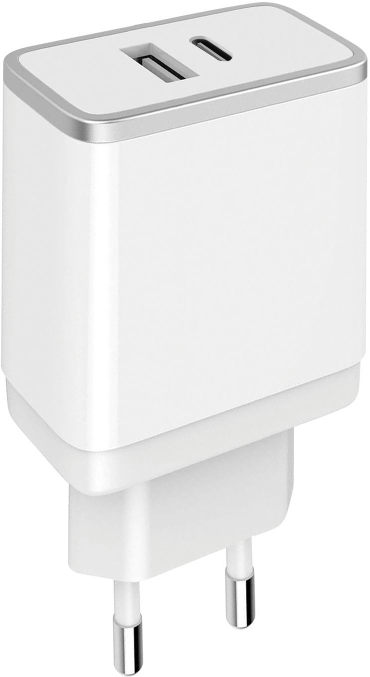 Mobiparts Wall Charger Dual USB-A and USB-C 2.4A White – image 2