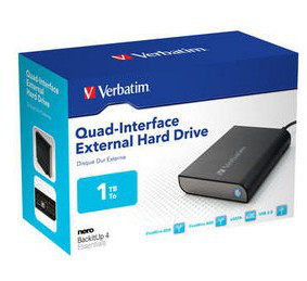 Verbatim Quad Interface 1TB external hard drive 7200 RPM Black image 3