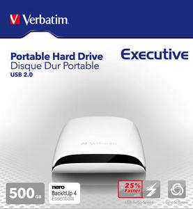 Verbatim 2.5” Portable Hard Drive USB 2.0 Executive 500GB – Arctic White external hard drive 5400 RPM 2.5″ image 2
