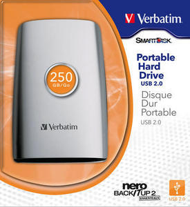 Verbatim 250GB USB 2.0 Portable HDD external hard drive 5400 RPM 2.5″ Silver image 8