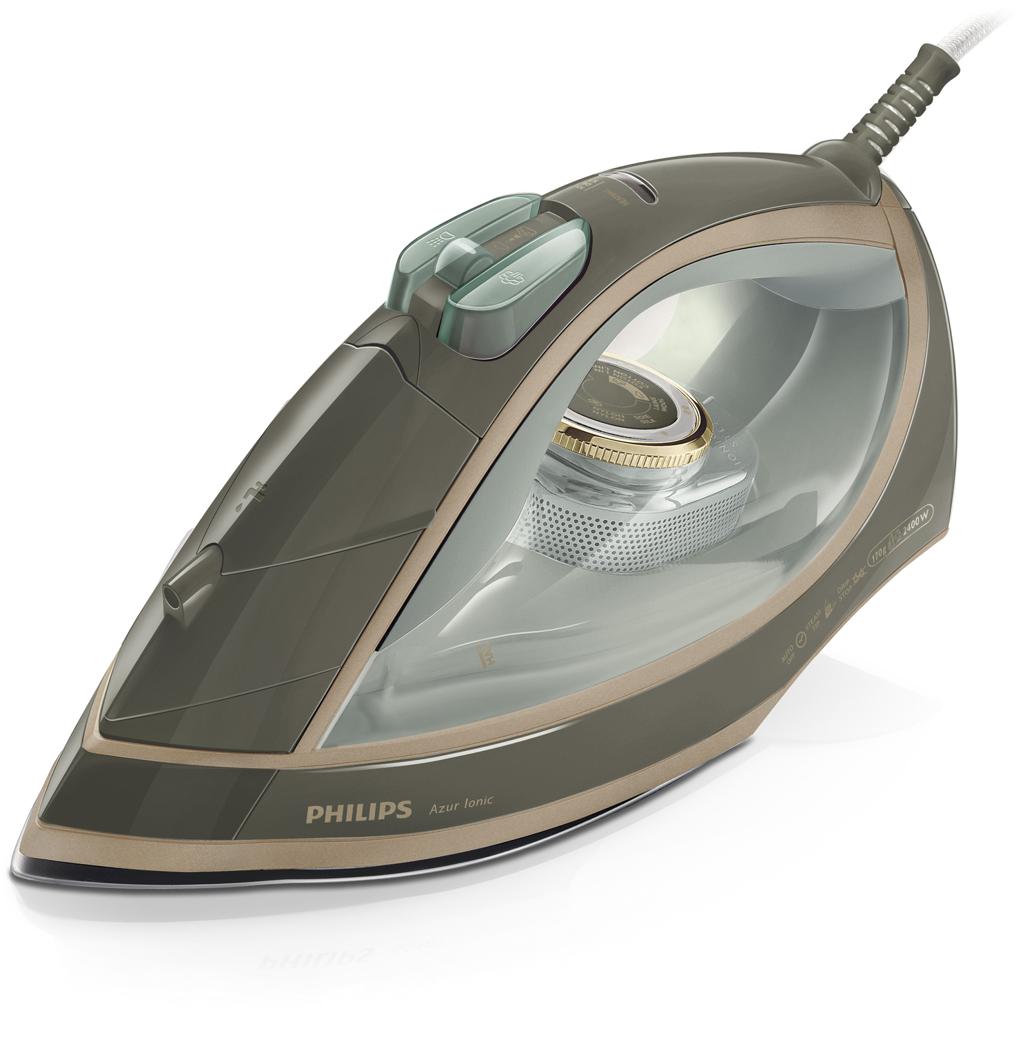 Philips Azur GC4730 Dry & Steam iron SteamGlide Plus soleplate