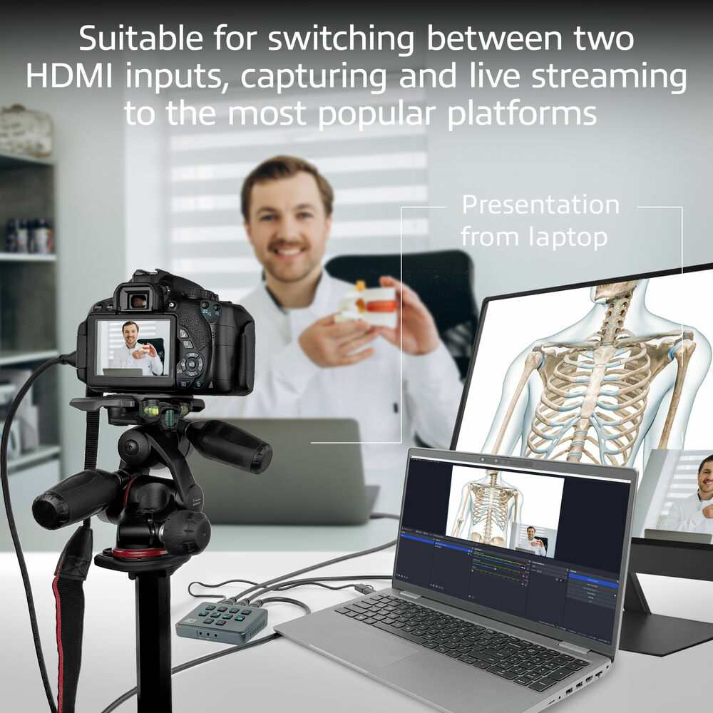ACT Dual HDMI input USB-C Video Switcher for capturing and live streaming – image 4