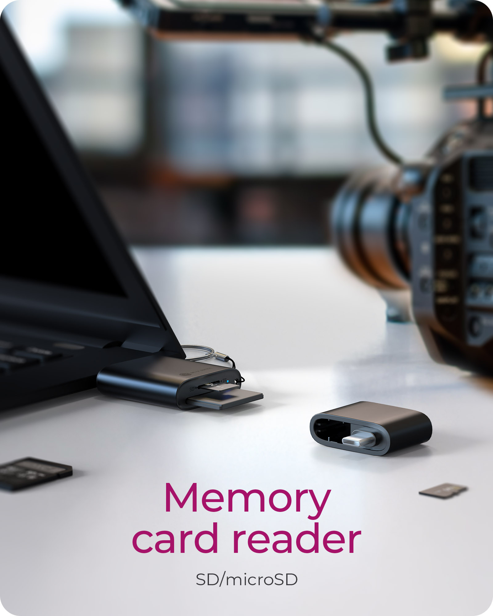 ICY BOX 2-in-1 Card Reader via USB Type-A & USB Type-C Interface – image 2