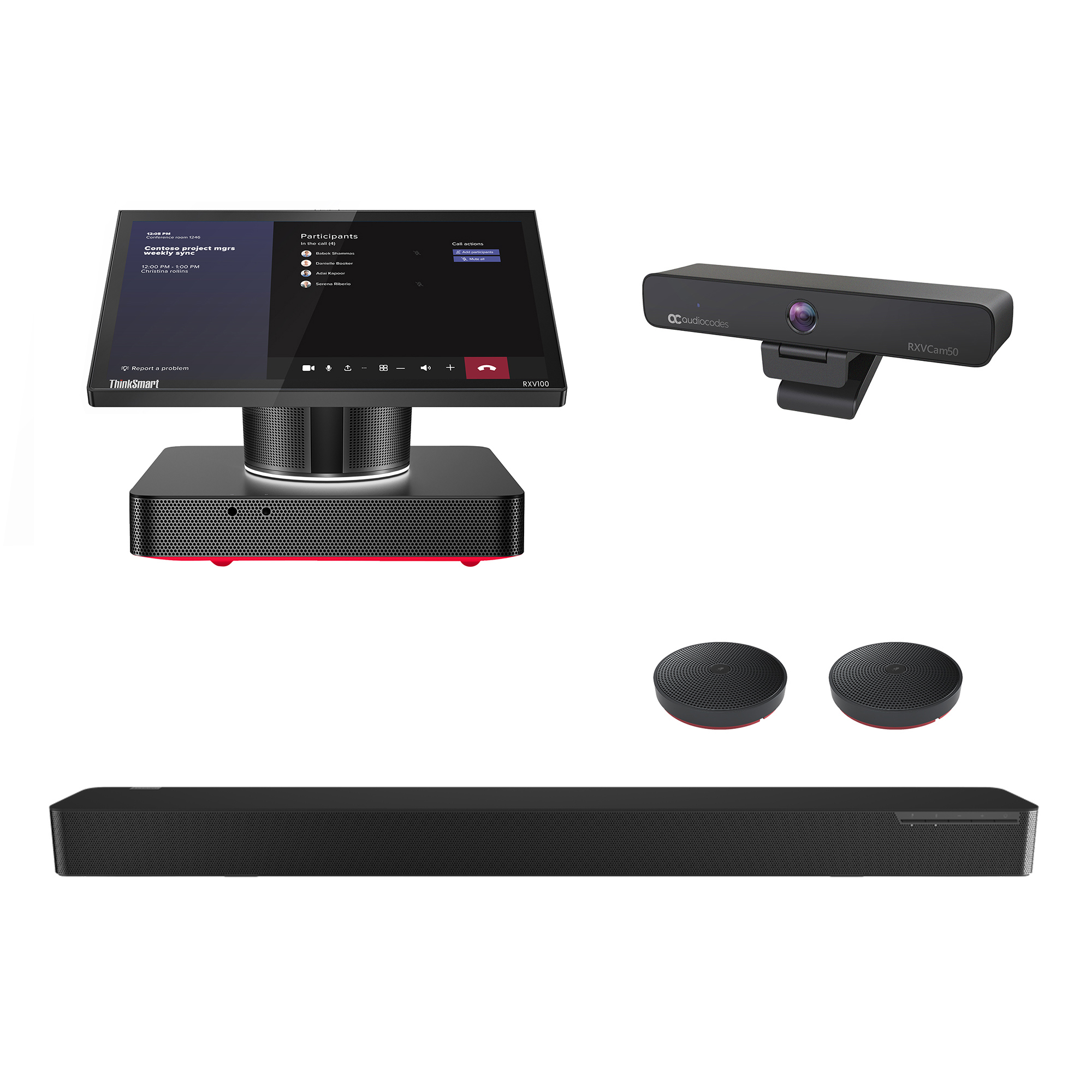 AudioCodes RXV100 Hub مع RXVCam50M و RX40 - طرفية مؤتمرات الوسائط المتعددة