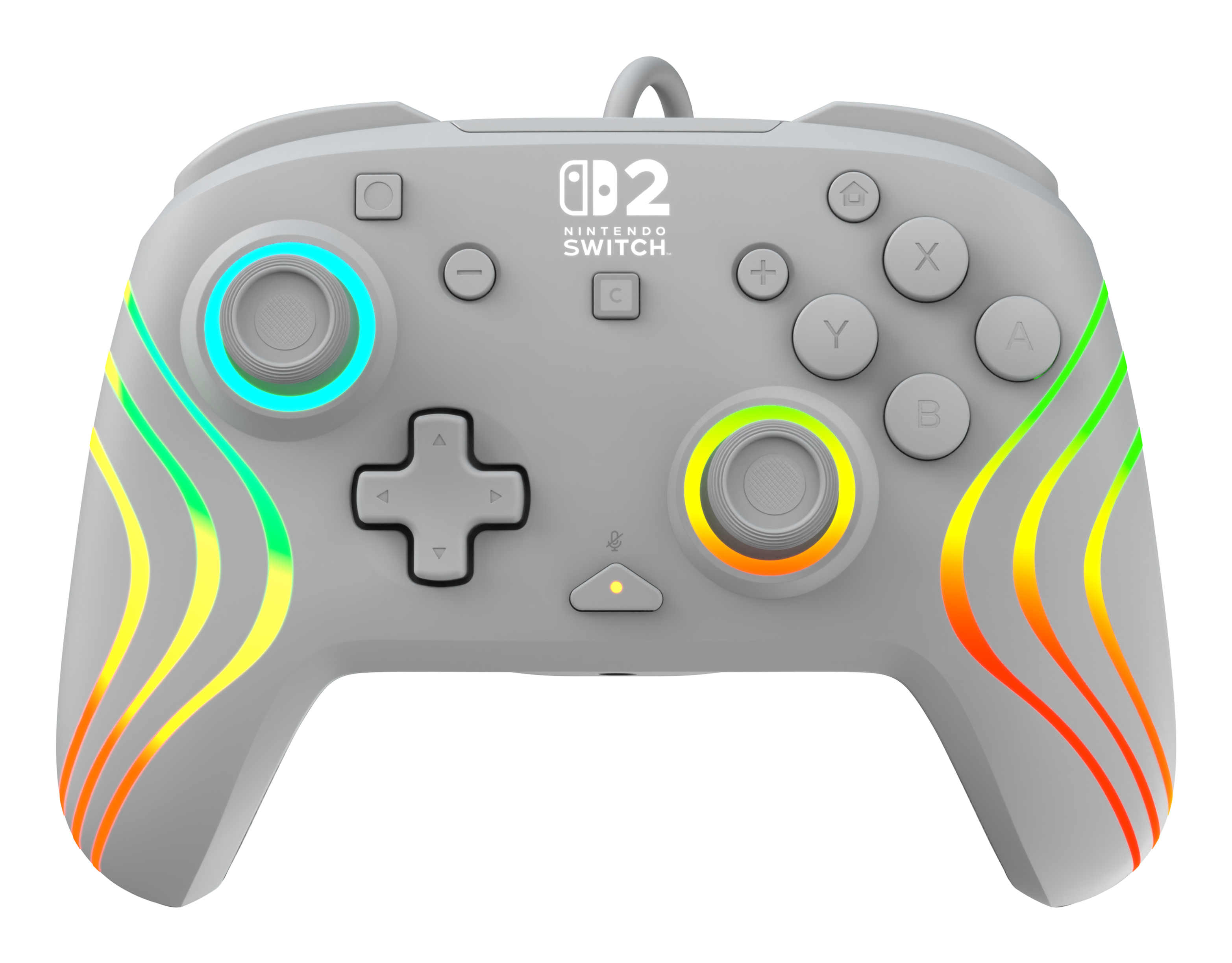 Turtle Beach Afterglow Wave Gris Manette de gaming RGB filaire Sous licence officielle pour Nintendo Switch 2