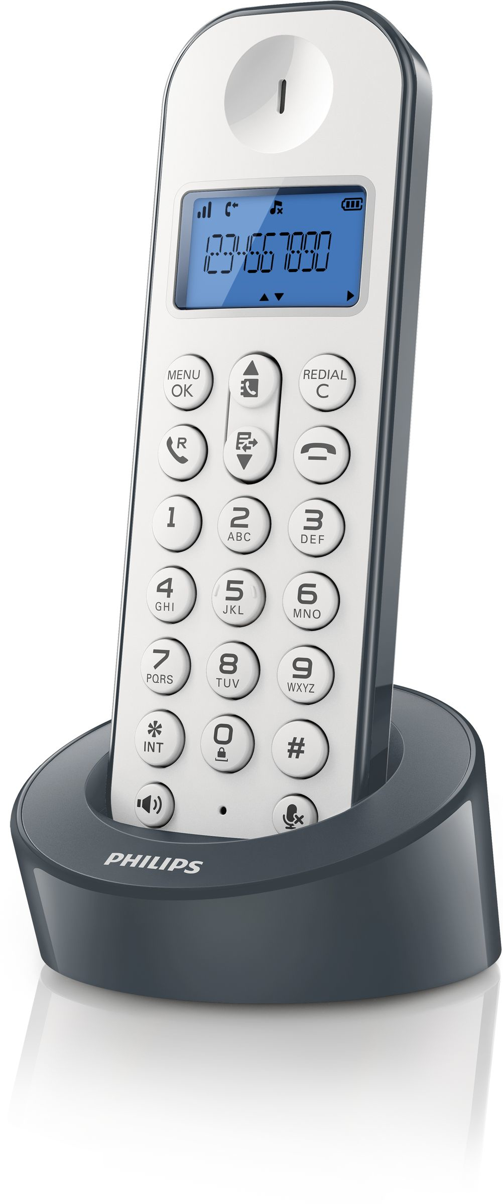 Philips D1211WG/FT telephone Caller ID Grey, White – image 2