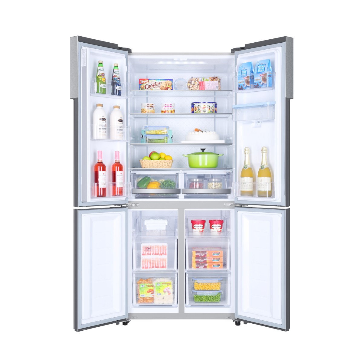 Haier HTF-452WM7 side-by-side refrigerator Freestanding – image 2