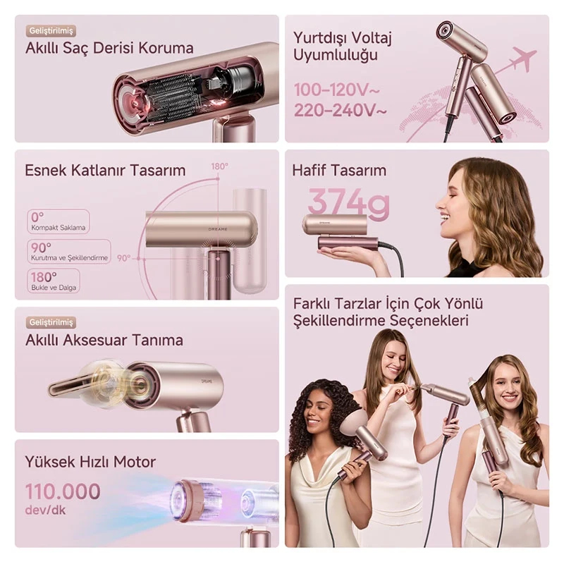 Dreame Pocket Aura Saç Kurutma Makinesi Gold – image 2