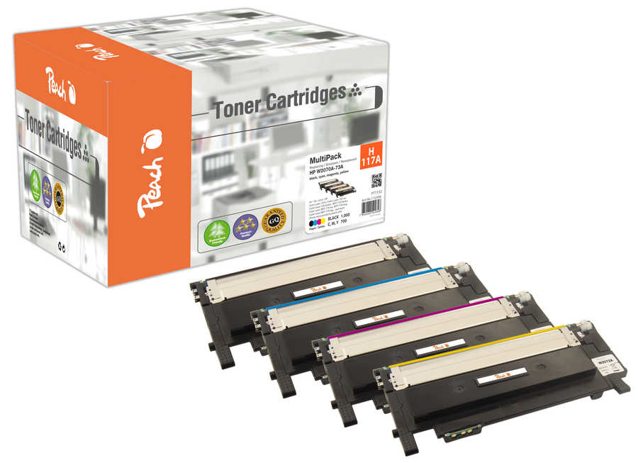Peach 112346 toner cartridge 4 pc(s) Compatible Black, Cyan, Magenta, Yellow