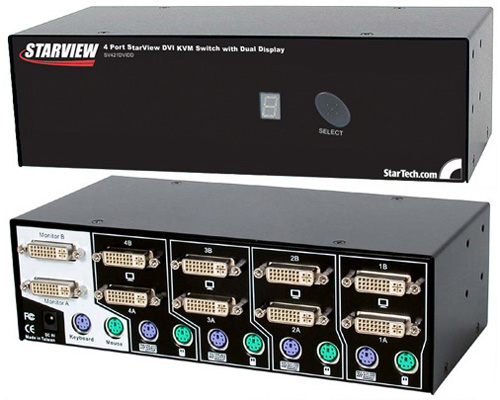 StarTech.com 4 Port StarView DVI KVM Switch with Dual Display