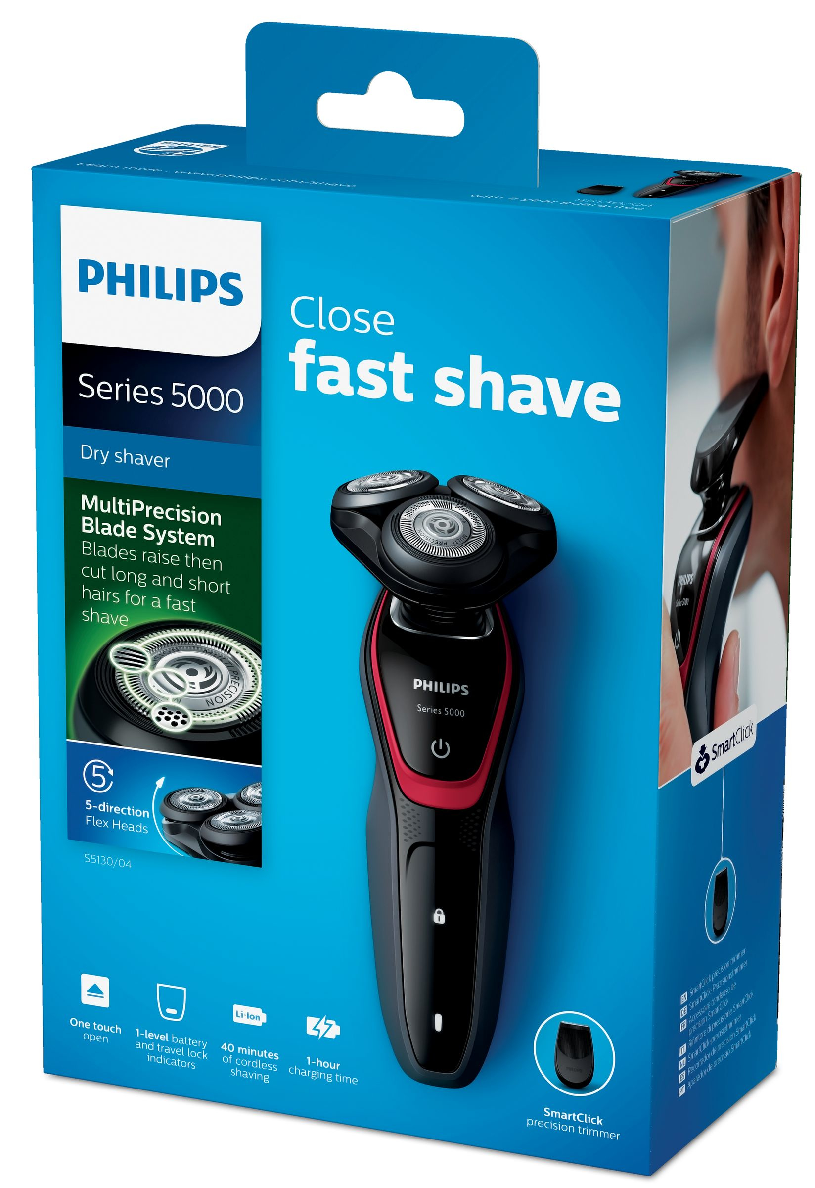 Philips SHAVER Series 5000 S5130/04 men's shaver Rotation shaver Trimmer Black, Grey, Red – image 2