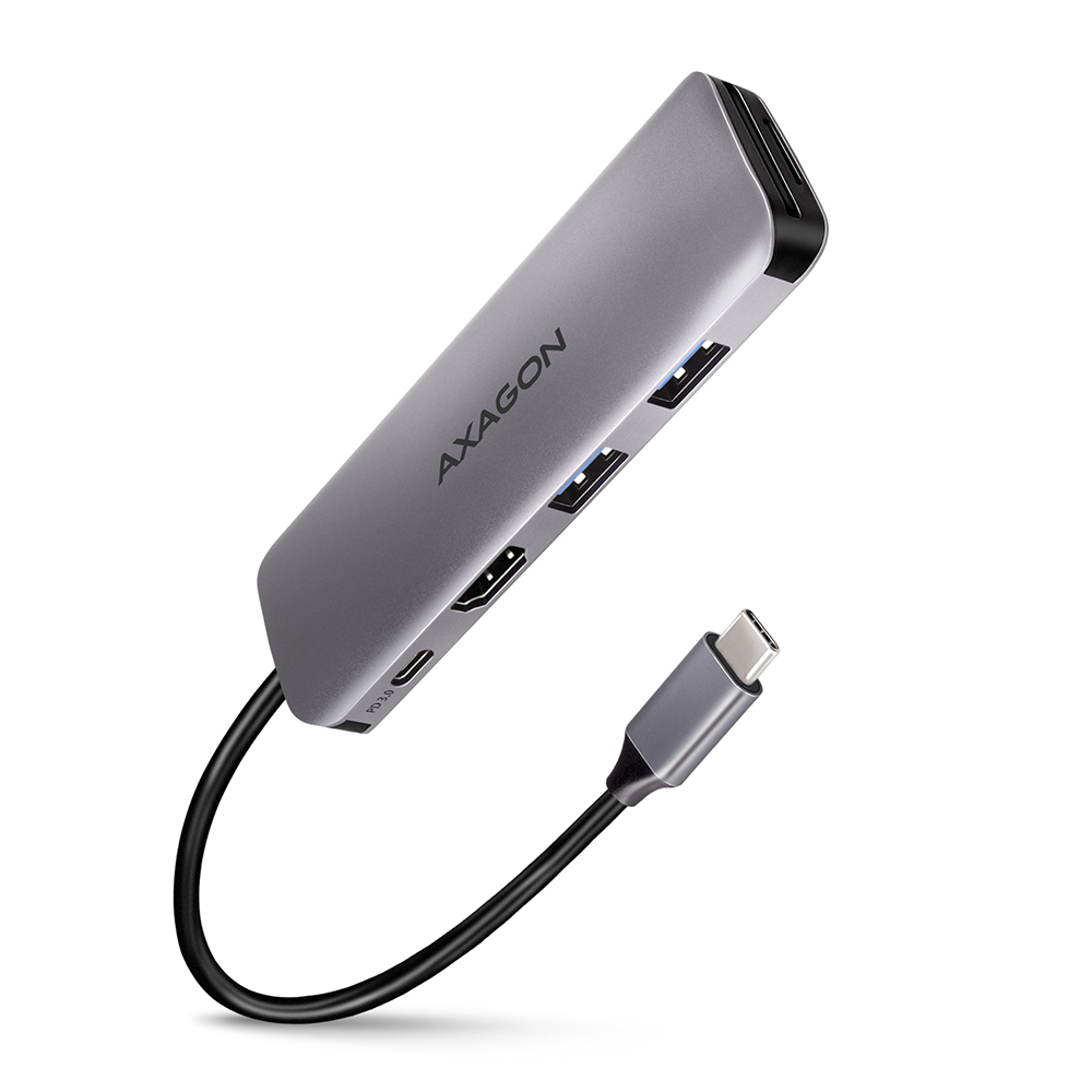 Axagon HMC-5 USB 3.2 Gen 1 hub, 2x USB-A, HDMI, SD/microSD, PD – image 1